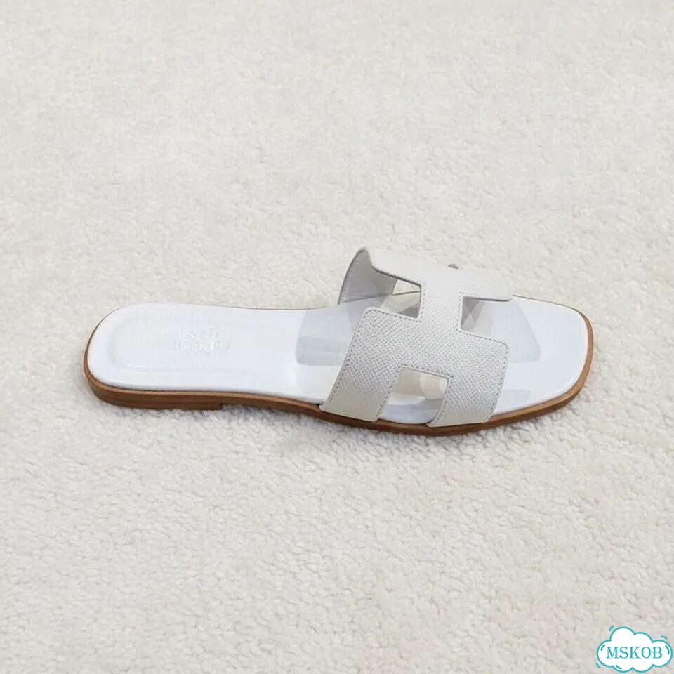 Шлепанцы Hermes Oran White кожаные. 36-42 фото 6
