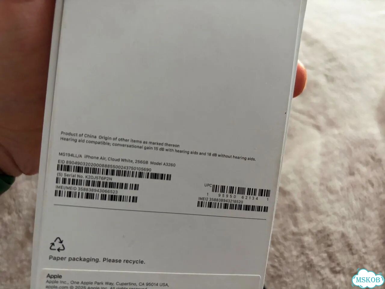 iPhone Air, 256 ГБ, eSIM фото 2