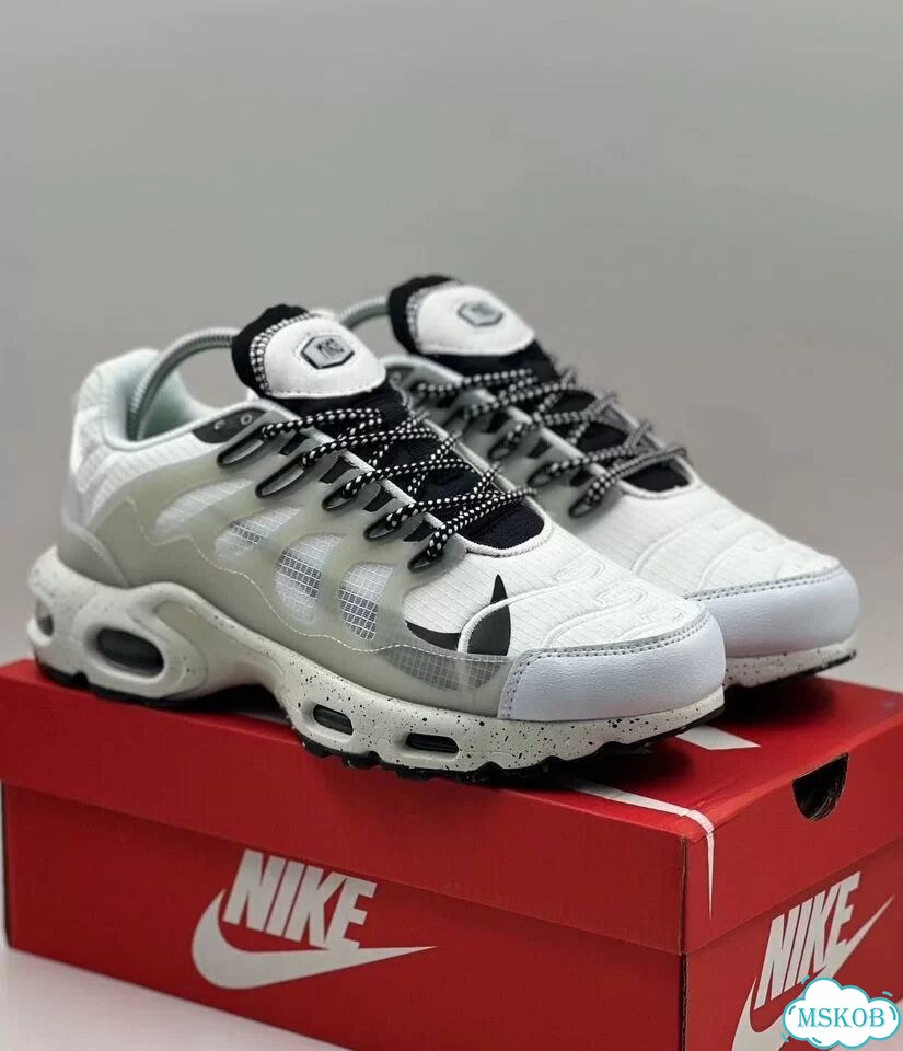 Nike Air Max Plus White Black фото 7