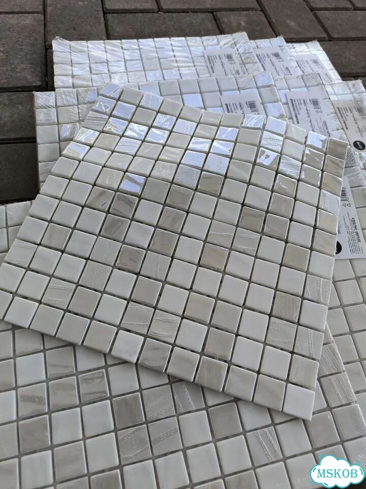 Плитка мозаика стеклянная Lavelly Smalta White MIx фото 4
