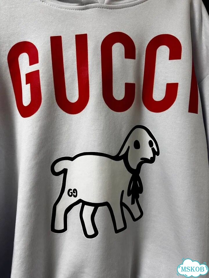 Худи gucci lamb archive белый фото 10