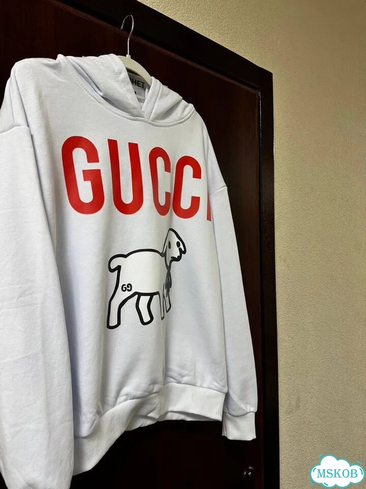 Худи gucci lamb archive белый фото 3