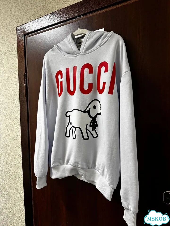 Худи gucci lamb archive белый фото 4