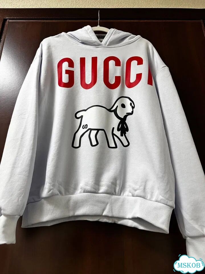Худи gucci lamb archive белый фото 6