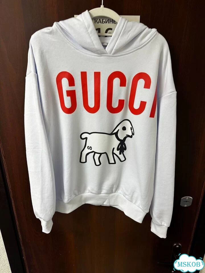 Худи gucci lamb archive белый фото 9