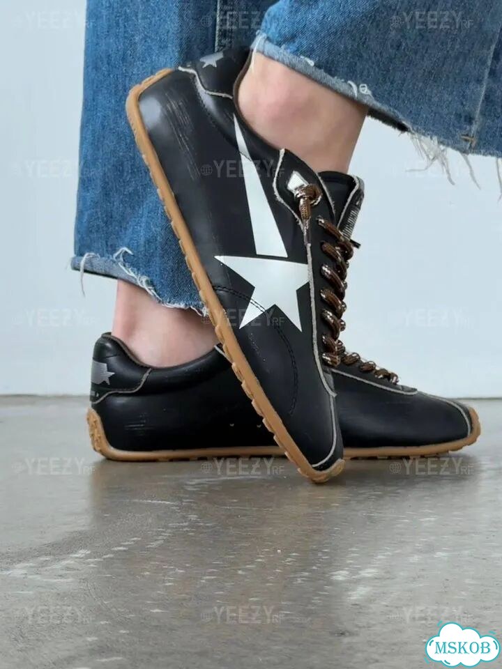 Кеды Golden Goose marathon speed black leather фото 3