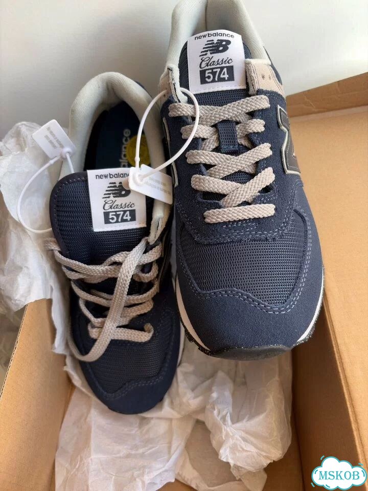 New balance 574 deep blue Оригинал фото 2
