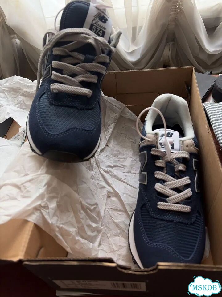 New balance 574 deep blue Оригинал фото 3