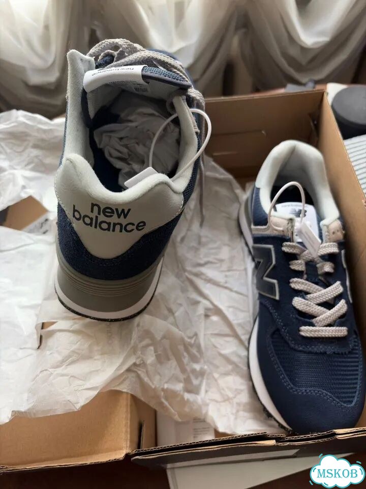 New balance 574 deep blue Оригинал фото 5