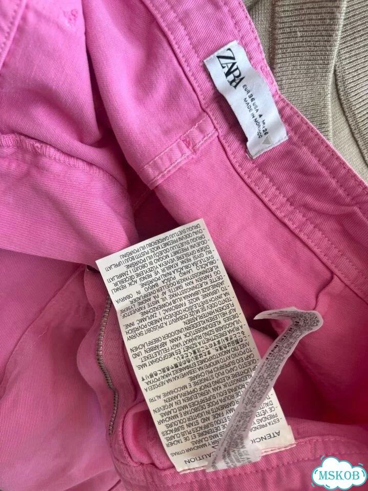 Zara карго штаны розовые брюки джинсы оригинал фото 5