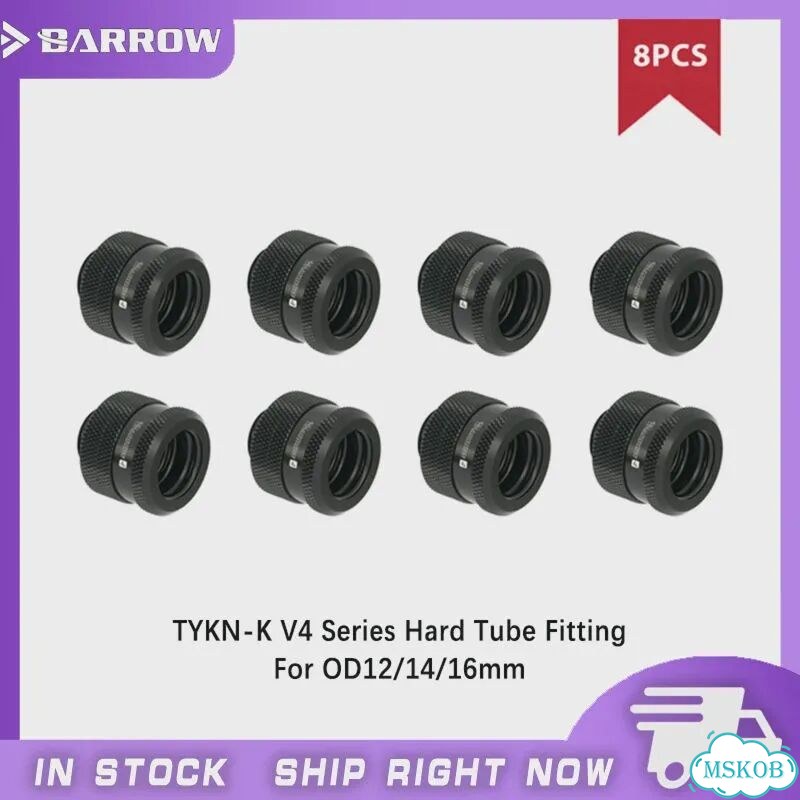 Barrow tykn-K V4 Фитинги для жесткой трубки G1/4 Silver 4pcs, OD16mm фото 2