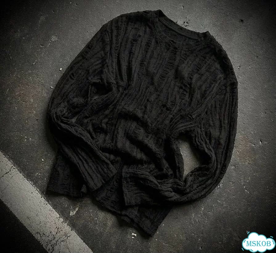 Черный лонгслив гранж Rick Owens Balenciaga N9 ERD фото 1