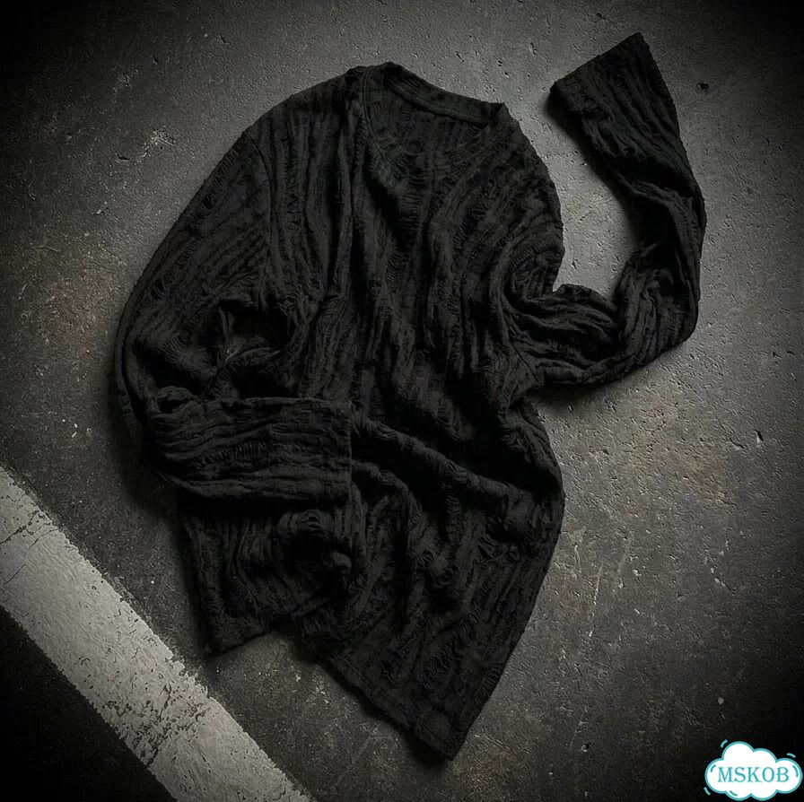 Черный лонгслив гранж Rick Owens Balenciaga N9 ERD фото 3