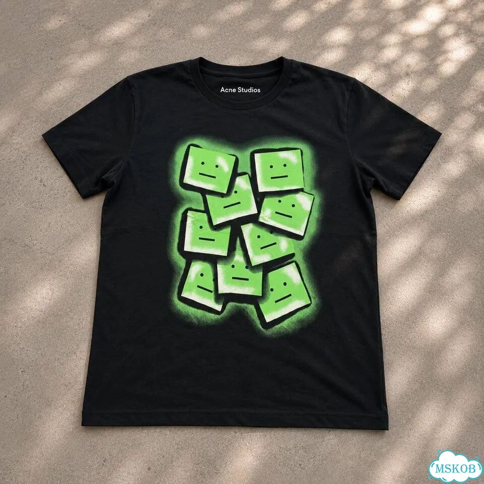 Футболка Acne Studios Block Smile черная хайп фото 1