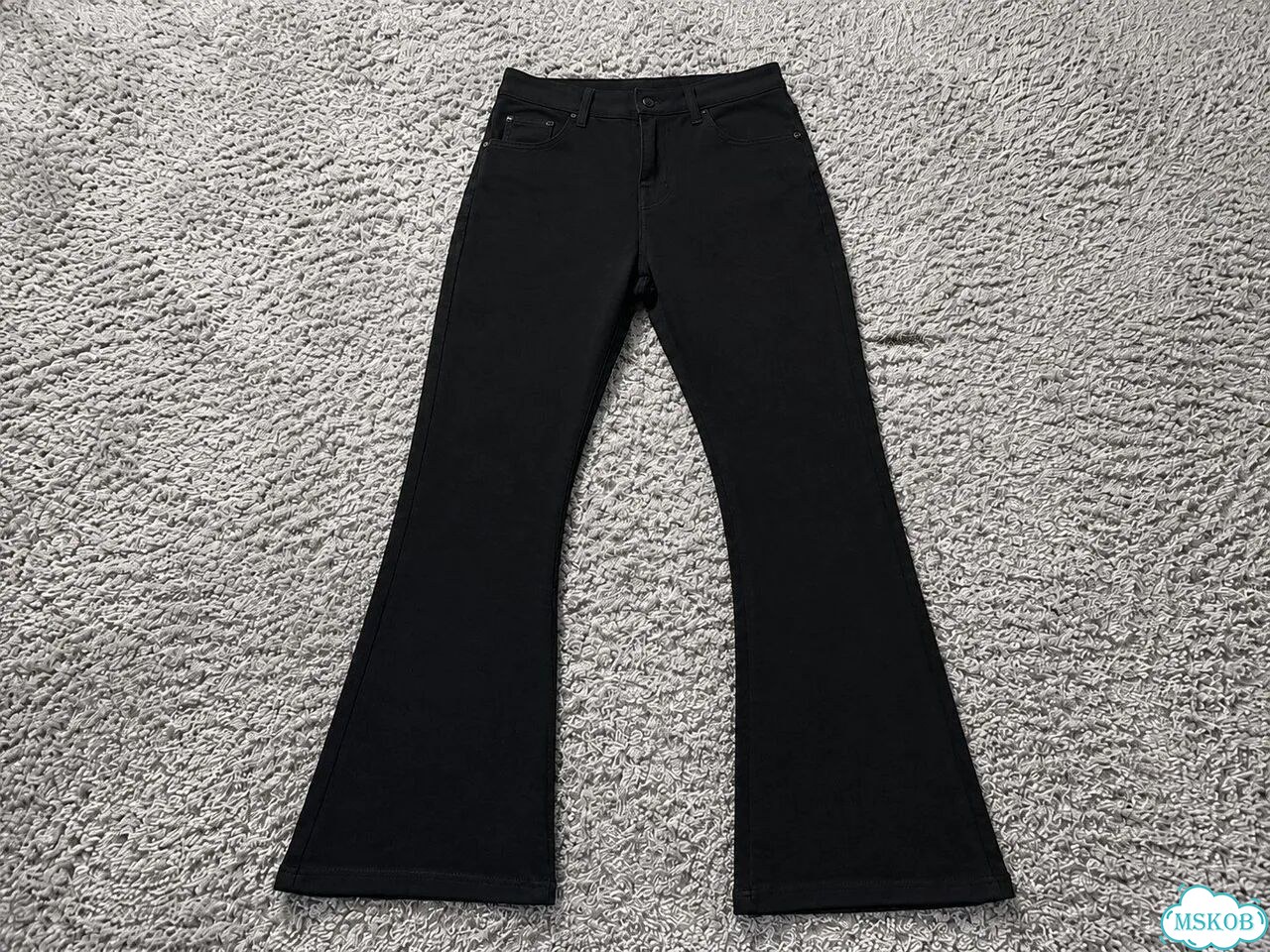 Джинсы zara клёш flared чёрные фото 4
