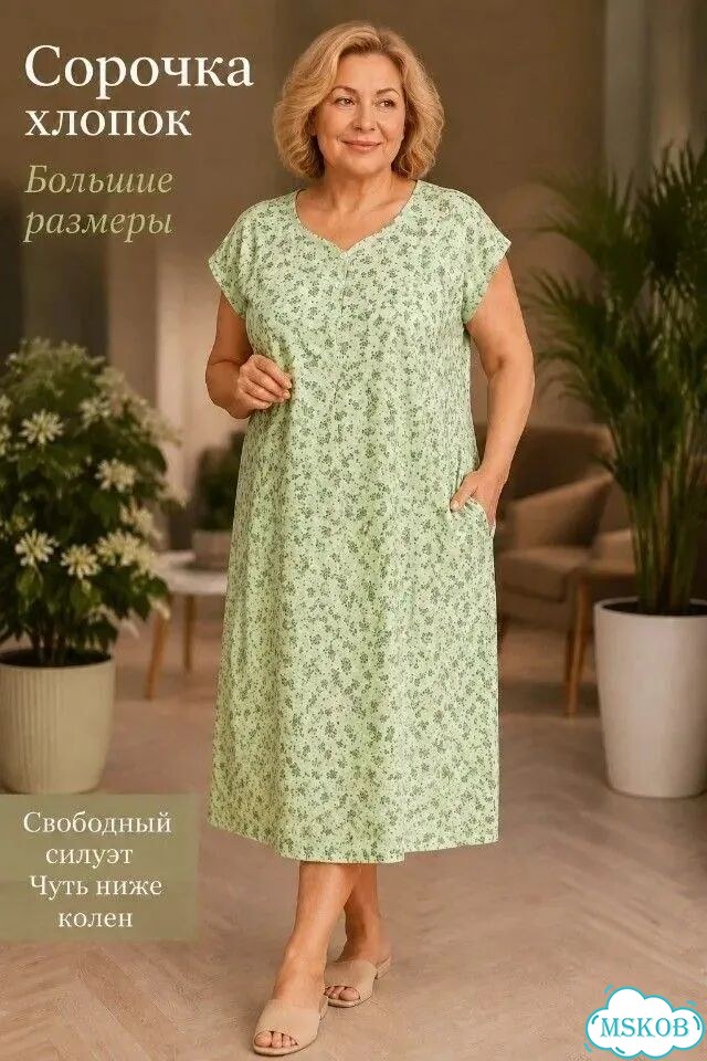 Ночная сорочка женская хлопок большие размеры фото 1