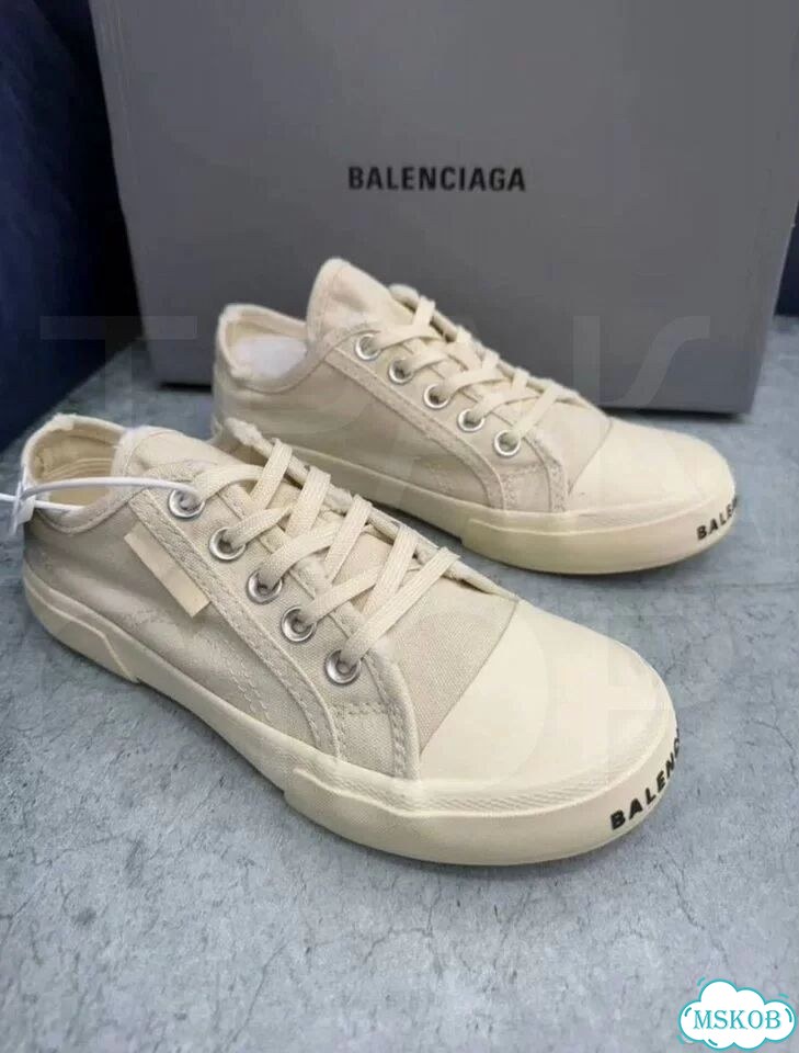 Кеды balenciaga paris white cream low фото 2
