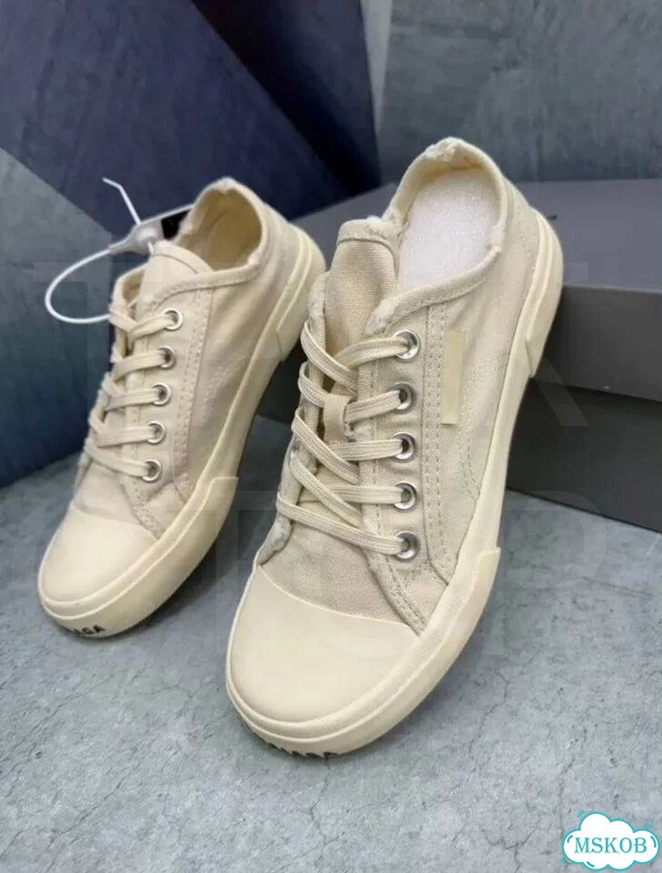 Кеды balenciaga paris white cream low фото 3