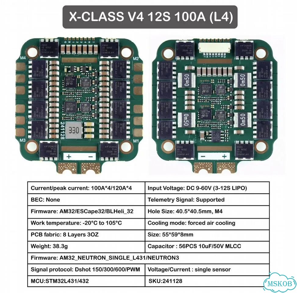 NeutronRC XClass V4 4in1 ESC 100A 12S фото 4