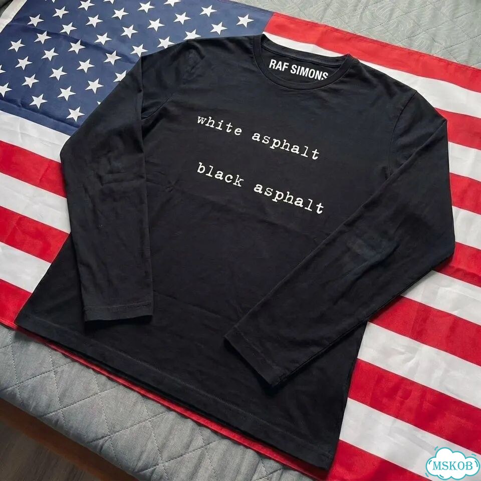 Лонгслив Raf Simons white & black asphalt фото 1