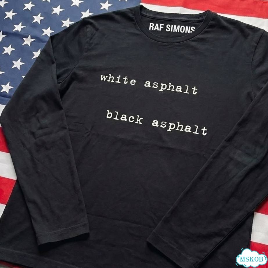 Лонгслив Raf Simons white & black asphalt фото 2