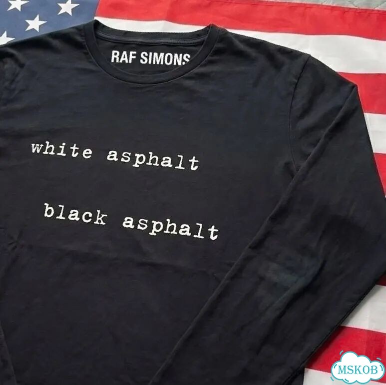 Лонгслив Raf Simons white & black asphalt фото 3