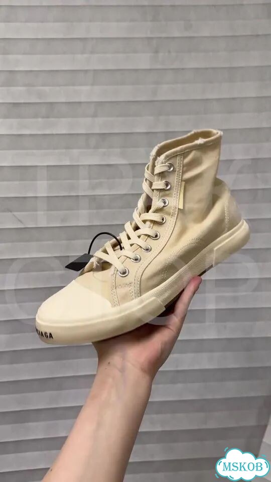 Кеды balenciaga paris white cream high фото 1