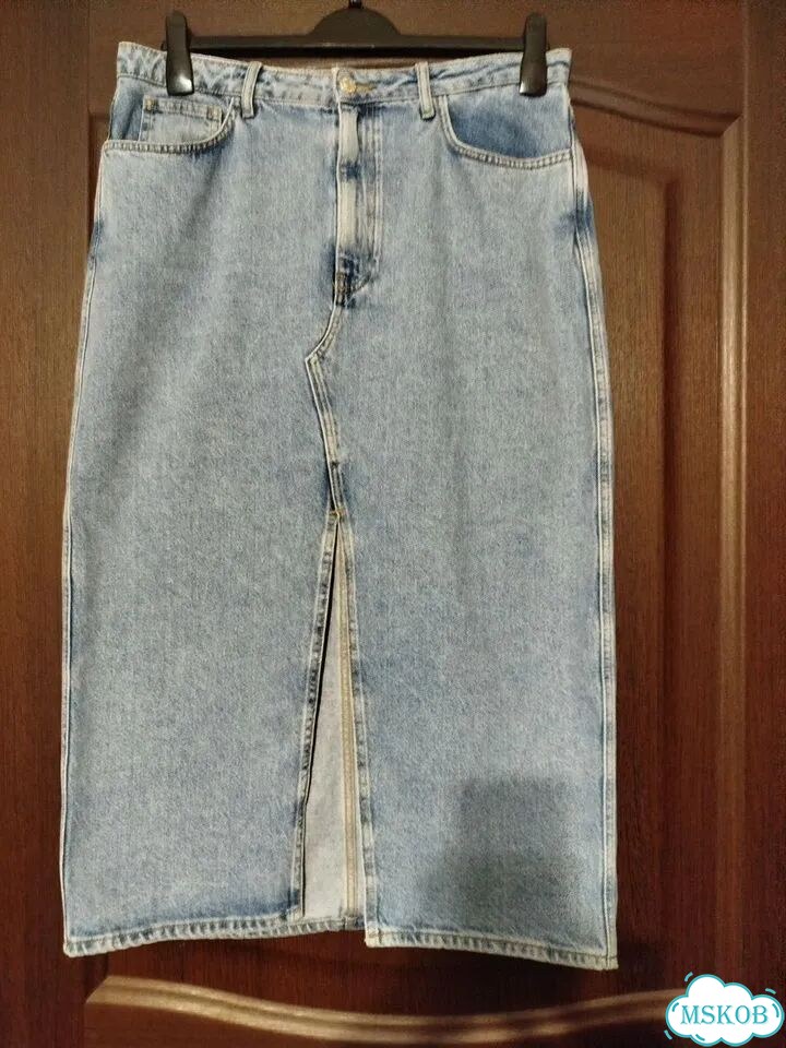 Джинсовая юбка mango, XL, хлопок фото 4