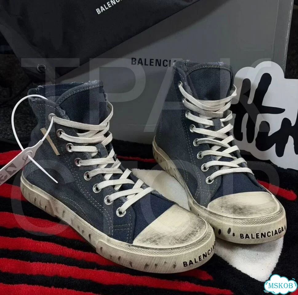 Кеды balenciaga paris jeans high фото 3