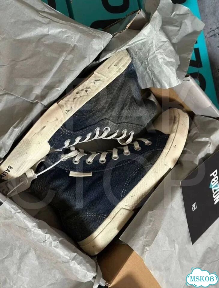 Кеды balenciaga paris jeans high фото 4