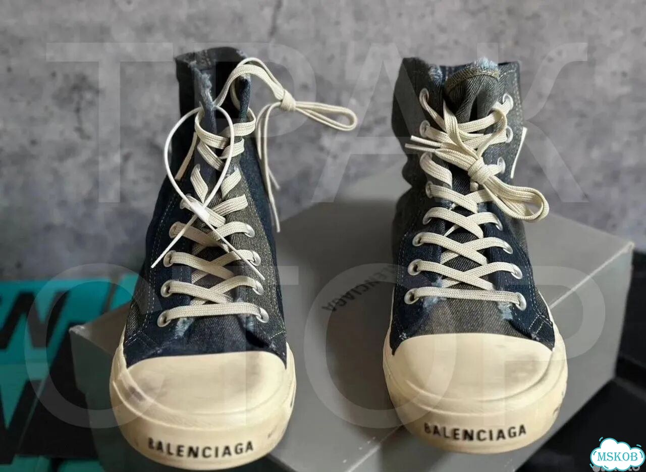 Кеды balenciaga paris jeans high фото 8