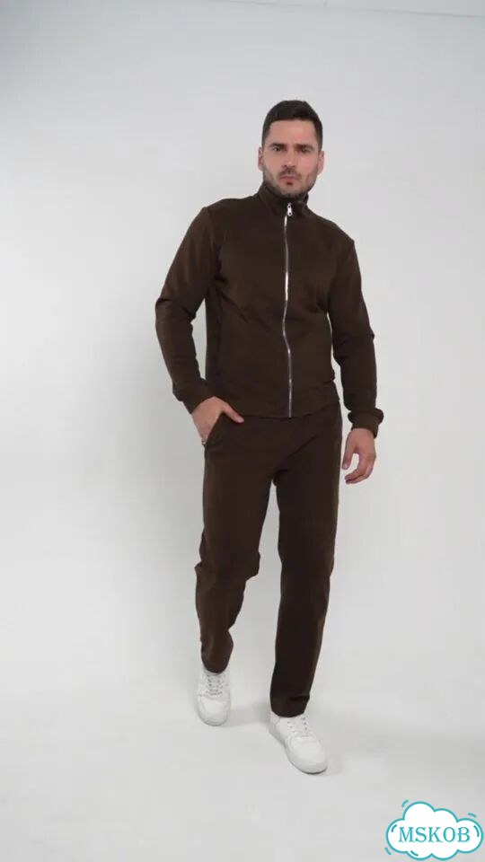 Костюм спортивный zegna premium коричневый фото 1
