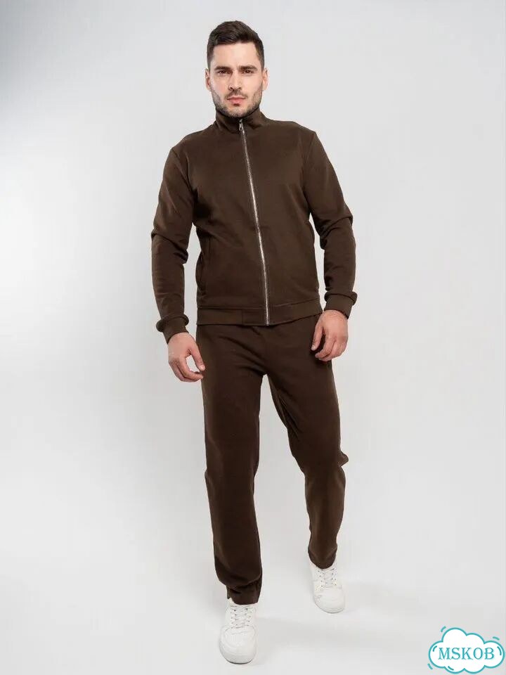 Костюм спортивный zegna premium коричневый фото 2