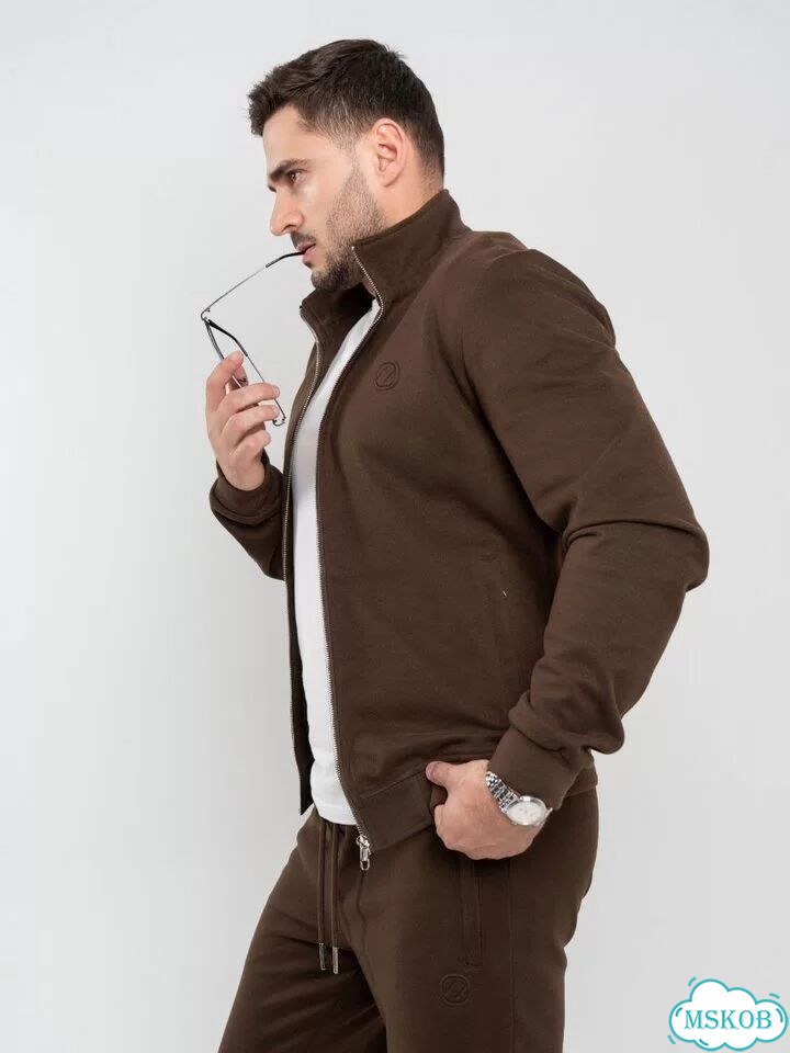 Костюм спортивный zegna premium коричневый фото 6