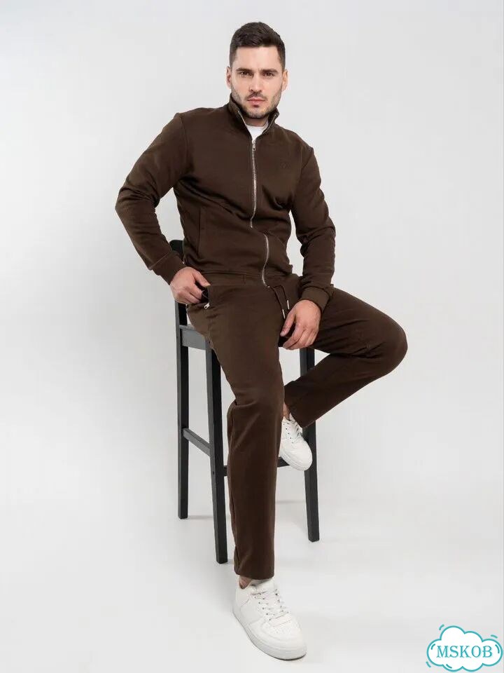 Костюм спортивный zegna premium коричневый фото 8