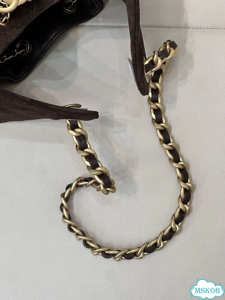 Сумка Chanel 25 средняя замшевая коричневая фото 5