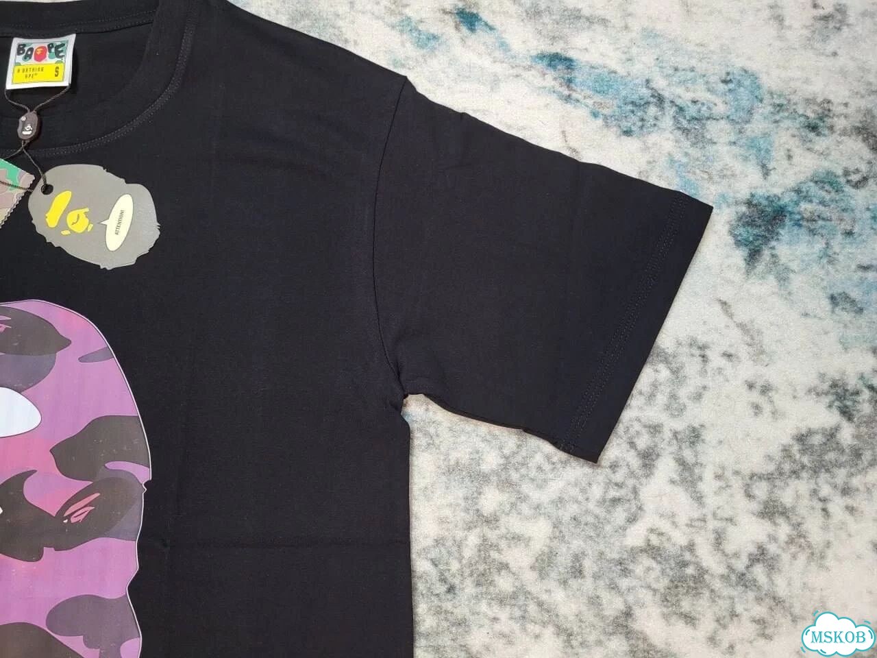 Футболка bape Purple Camo Head фото 2