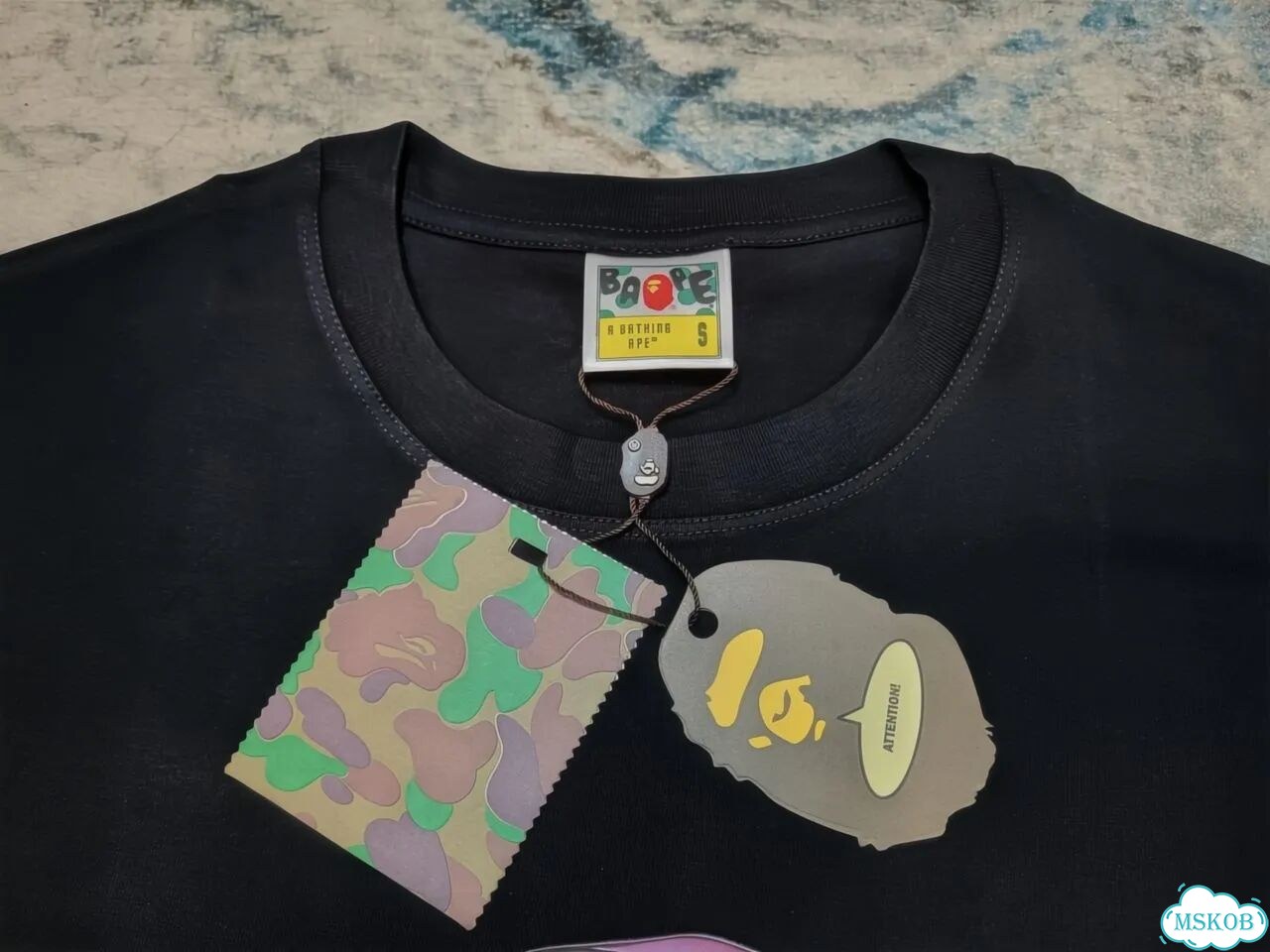 Футболка bape Purple Camo Head фото 8