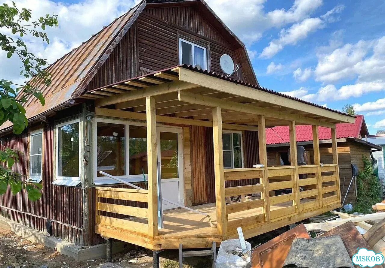 Пристройки к дому, террасы, веранды, беседки фото 10