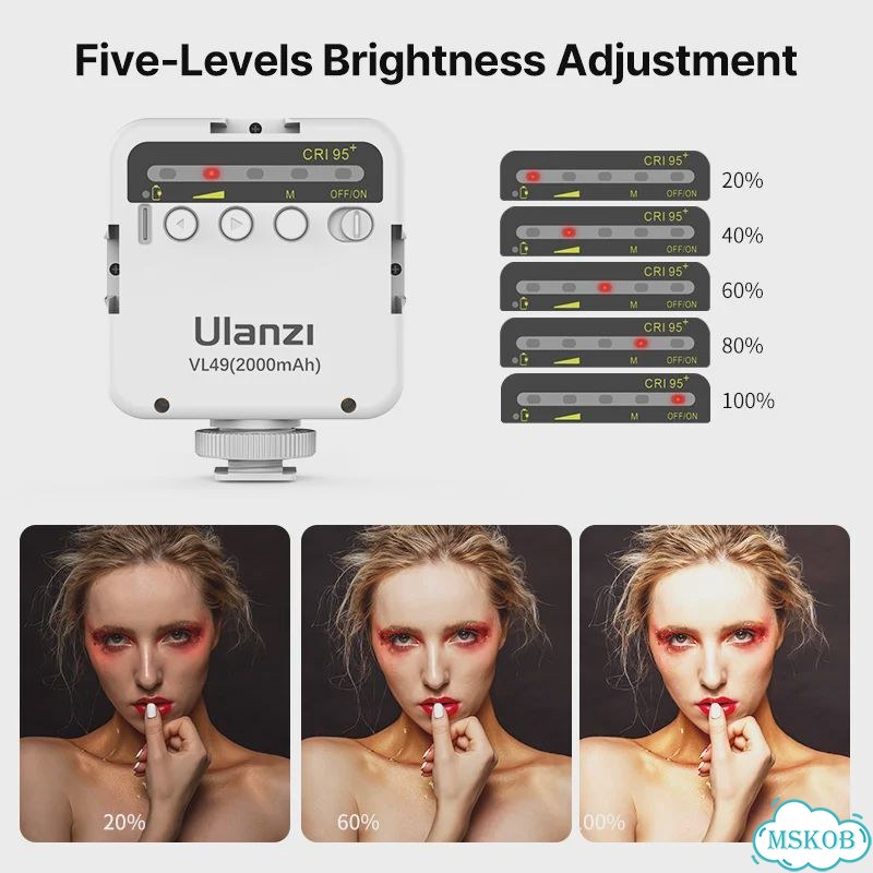 Ulanzi VL49 (2000mAh) белый портативный видеосвет фото 3