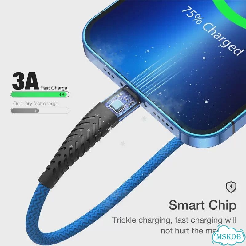 USB-кабель для iPhone 14, 13, 12, 11 Pro Max, X, XR, 5, 6, 7, 8 Plus, SE, Красный, 1 м, Красный фото 3
