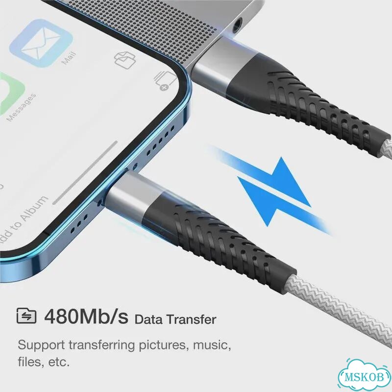 USB-кабель для iPhone 14, 13, 12, 11 Pro Max, X, XR, 5, 6, 7, 8 Plus, SE, Красный, 1 м, Красный фото 5