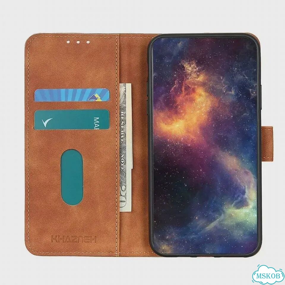 Чехол-книжка из кожи с защитой 360 для Poco X8 Pro Max, F8 Коричневый, Коричневый, Poco M8 Pro 5G фото 6