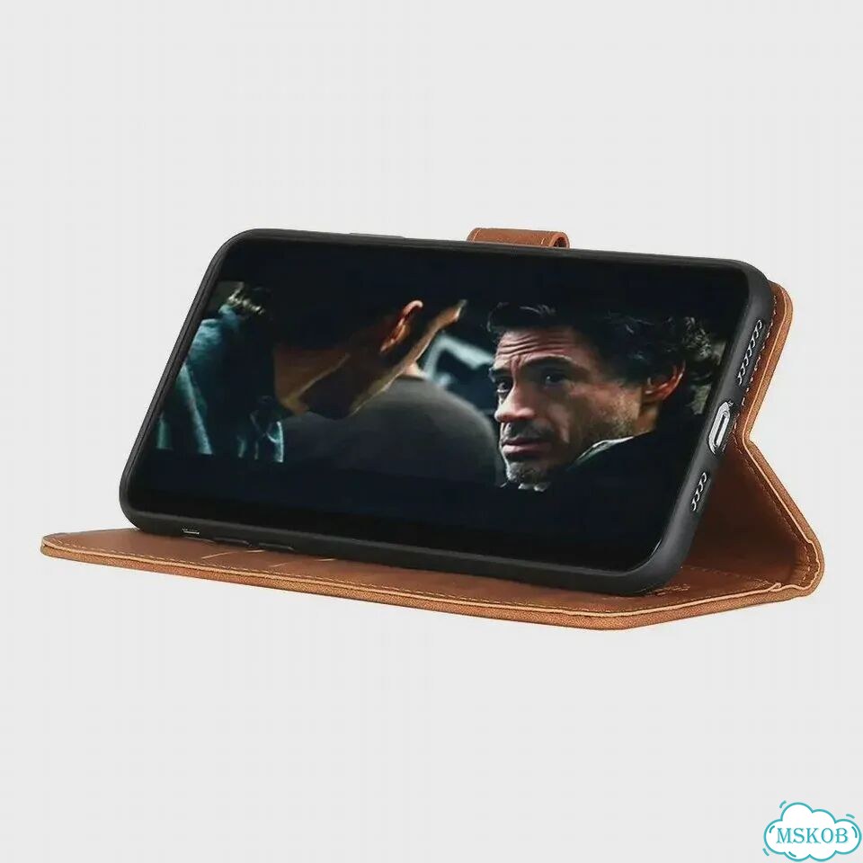 Чехол-книжка из кожи с защитой 360 для Poco X8 Pro Max, F8 Коричневый, Коричневый, Poco M8 Pro 5G фото 7