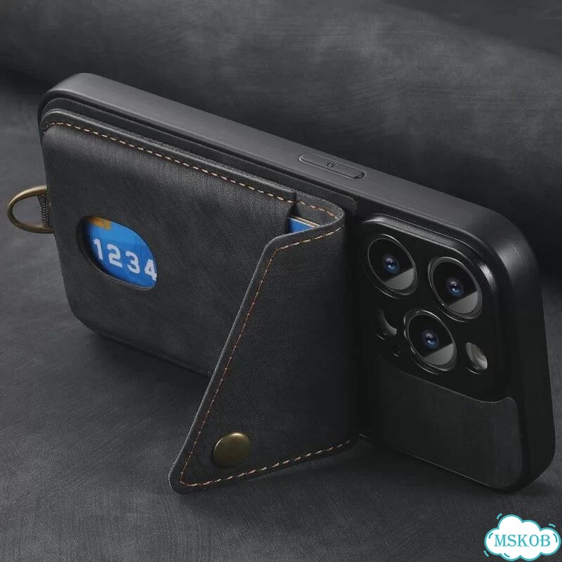 Кожаный чехол-бумажник темно-зеленый для Realme C67 4G фото 3