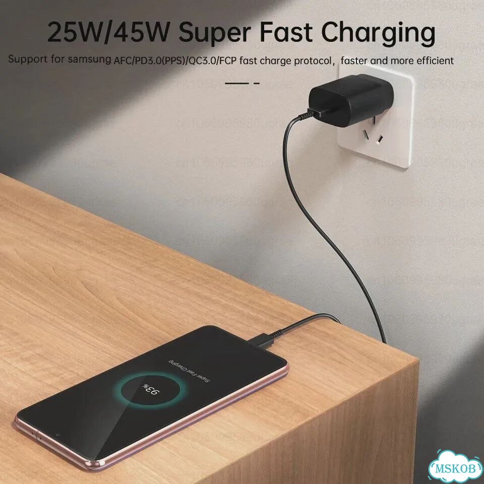 Оригинальный зарядный кабель Samsung 5A, 45 Вт, PD3.0, 25 Вт, USB Type C, сверхбыстрая Black-1PCS фото 3