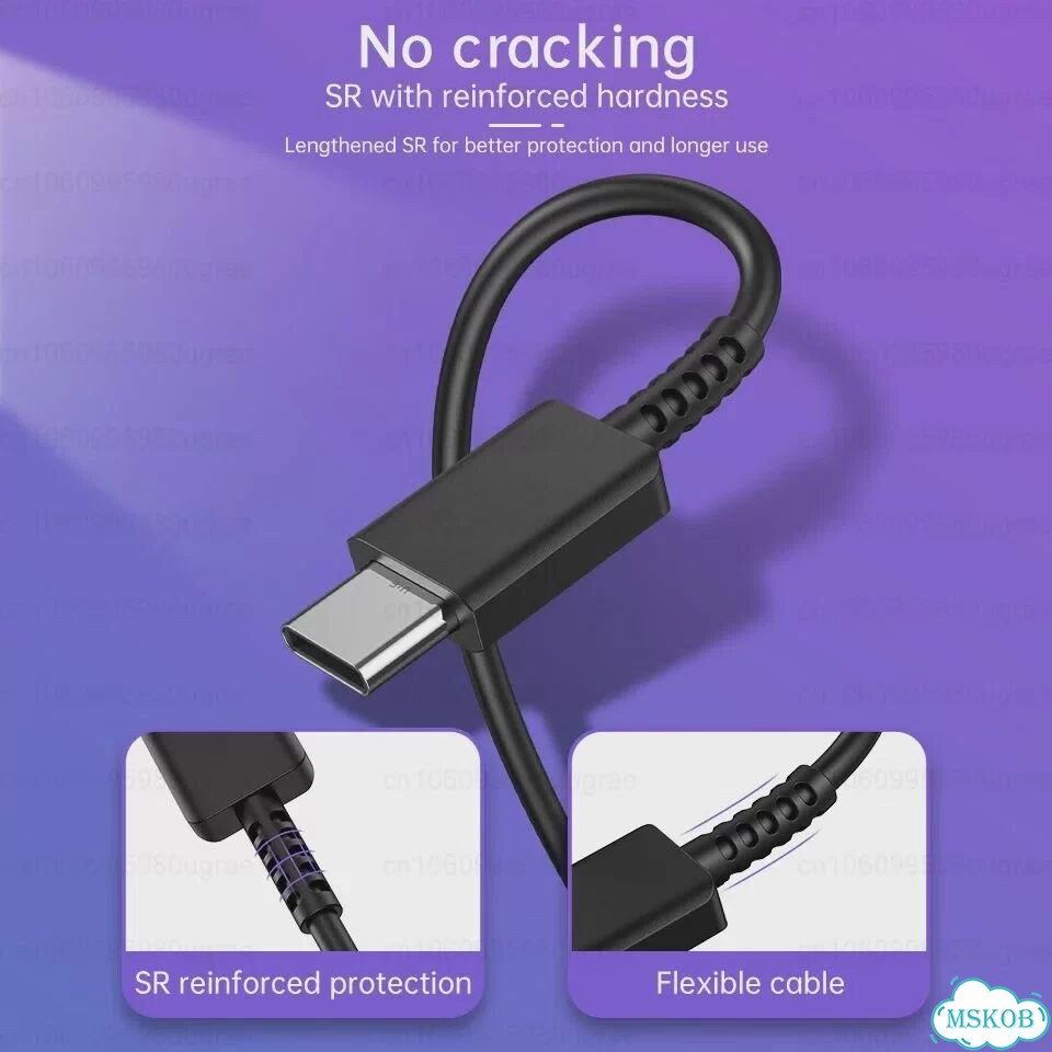Оригинальный зарядный кабель Samsung 5A, 45 Вт, PD3.0, 25 Вт, USB Type C, сверхбыстрая Black-1PCS фото 5