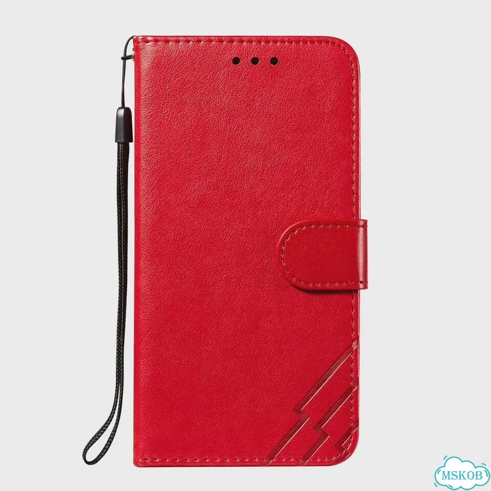 Чехол-книжка с тремя полосками для Apple iPhone 13 XR X XS 11 Pro Красный, Red, For iPhone 8 Plus фото 1