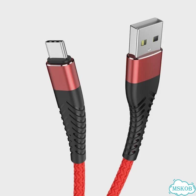 Красный кабель USB Type-C, 3 м фото 1