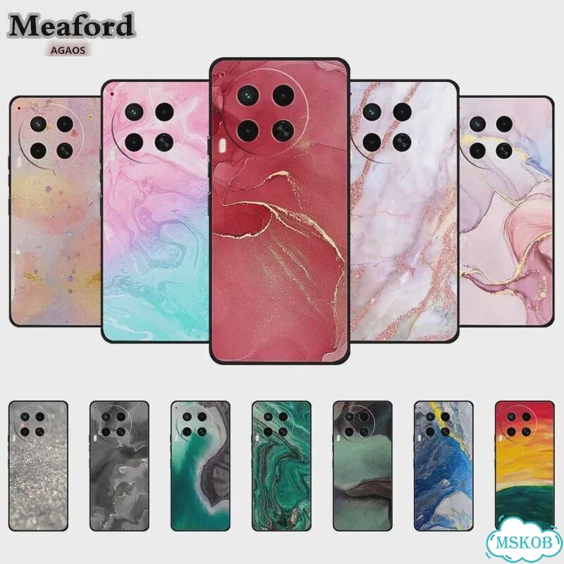 Чехол для Tecno Camon 30 Premier, черный, мрамор фото 2